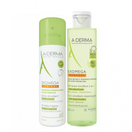 A-DERMA EXOMEGA GEL DE LAVAGEM EMOLIENTE 2 EM 1 CORPO E CABELO 200 ML