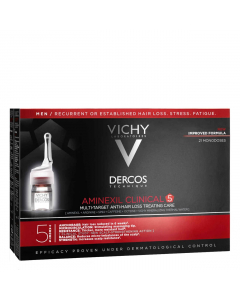 Dercos Aminexil Clinical 5 Ampolas Tratamento Antiqueda Homem-21unid.