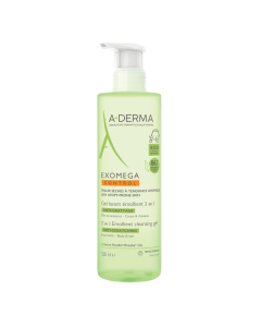 A-Derma Exomega Control Gel Limpeza Corpo e Cabelo Pele Seca e Atópica 500ml