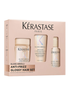 Kérastase Gloss Absolu Coffret Anti-Frizz Shampoo 80ml + Condicionador 45ml + Spray 75ml