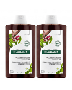 Klorane Quinina Bio Duo Shampoo Fortificante Antiqueda 2x400ml