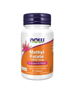 Now Ácido Fólico + Metilfolato 1000mcg Comprimidos 90unid.