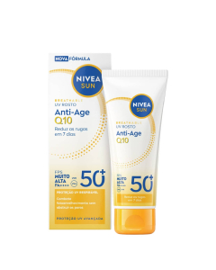 Nivea Sun Creme UV Rosto Q10 Protetor Solar Antienvelhecimento e Antipigmentos FPS50+ 40ml