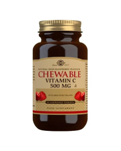 Solgar Vitamina C Mastigável Sabor Arando e Framboesa 500mg Comprimidos 90un.