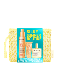 Nuxe Sun Bolsa Essenciais Rotina de Verão Sedosa Spray Creme e Óleo 150ml+50ml+50ml