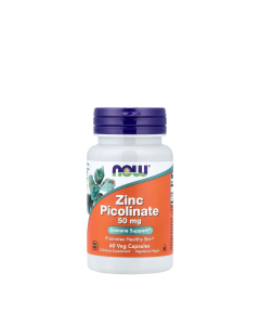 NOW Picolinato de Zinco Cápsulas 50mg Suporte Imunitário e Metabólico 60un