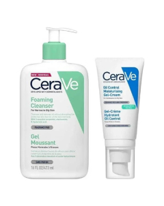 CeraVe Gel de Limpeza Espumante Purificante 236ml + Oil Control Gel-Creme Hidratante Matificante 52ml