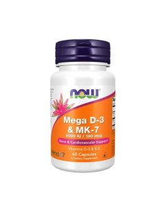 Now Vitamin D-3 5000 UI + Vitamin K2 MK7 Cápsulas 60un.