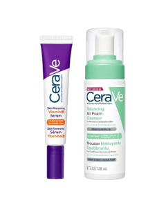 CeraVe Pack Espuma de Limpeza Foaming Cleanser 148ml + Sérum de Vitamina C 30ml