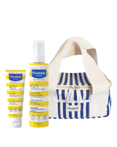 Mustela Solar Pack Proteção e Hidratação Spray SPF50 200ml + Creme 150ml + Oferta Bolsa