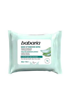 Babaria Aloe Vera Toalhitas Desmaquilhantes Hidratantes 25unid.