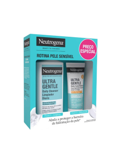 Neutrogena Ultra Gentle Espuma de Limpeza 200ml + Hidratante de Rosto Diário FPS30 100ml