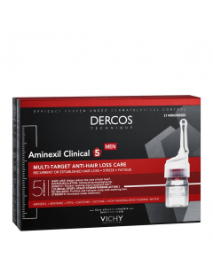 Dercos Aminexil Clinical 5 Ampolas Tratamento Antiqueda Homem-21unid.