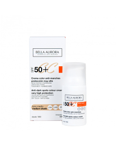 Bella Aurora CC Cream Creme Corretor Antimanchas Tom Médio SPF50+ 30ml