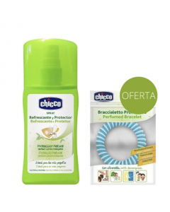 Chicco Natural Protection Kit Spray Repelente Anti Mosquito Oferta de Pulseira