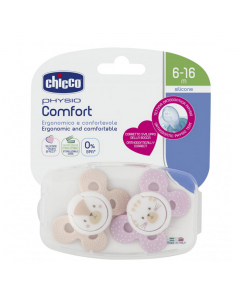 Chicco Physio Comfort Chupeta Silicone Girl 6-16M 2unid.