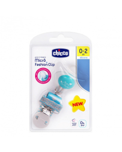 Chicco Kit Chupeta Physio Micro Silicone + Clip Azul 0-2m