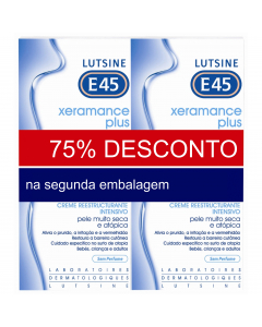 Lutsine E45 Xeramance Plus. Creme 75% de Desconto na 2ªEmbalagem 100ml+100ml
