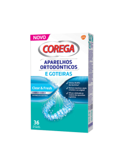 Corega Aparelhos Ortodônticos e Goteiras Pastilhas de Limpeza 36unid.