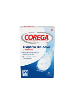Corega Oxigénio Bio-Ativo Pastilhas Limpeza 30unid.