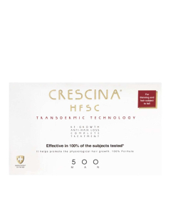 Crescina HFSC Transdermic 500 Homem Ampolas Tratamento Completo Queda de Cabelo 10+10unid.