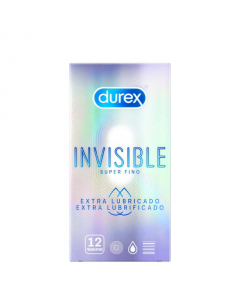 Durex Invisible Extra Lubrificado Preservativos 12unid.