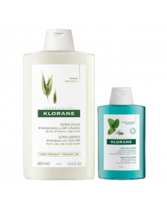 Klorane Capilar Pack Shampoo Leite de Aveia + Shampoo Menta Aquática