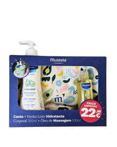 Mustela Pack Hydra Leite Corporal + Óleo Massagem + Oferta Cesto