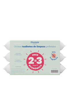Mustela Toalhitas Sem Perfume Pack Económico 3unid.