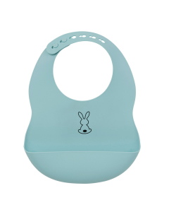 Nattou Babete de Silicone Ajustável Azul Claro 6m+