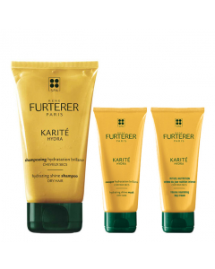 Rene Furterer Karité Hydra Coffret Natal Shampoo oferta Creme + Máscara 150+30+30ml