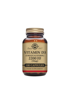 Solgar Vitamina D3 2200UI 55μg Cápsulas Vegetais 100unid.