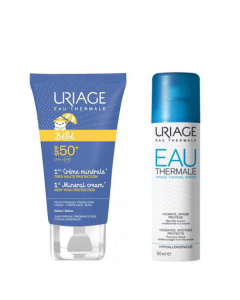 Uriage Baby SPF50+ Pack Creme Solar Mineral + Água Termal