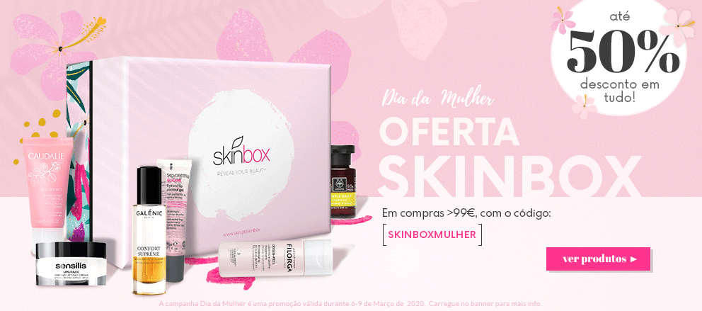 Até 50% de desconto na loja + Oferta Skinbox