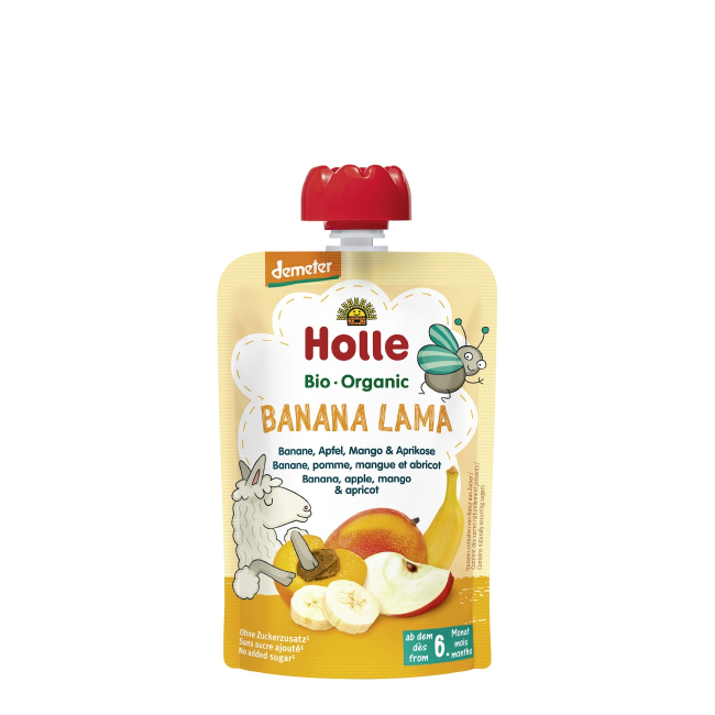 Bio Puré Saqueta Banana, Maçã, Manga e Alperce 6M 90gr