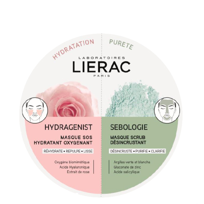 Lierac Hydragenist e Sebologie Duo Máscaras Hidratante + Purificante 2x6ml