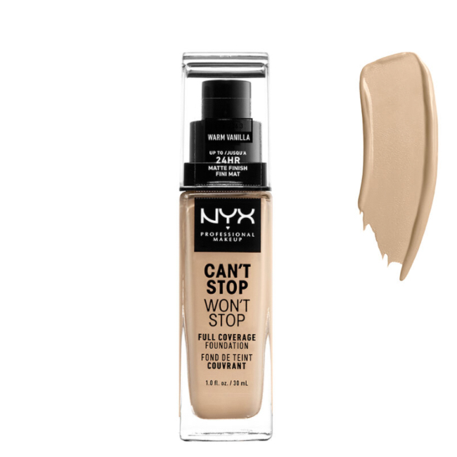 NYX Can't Stop Won't Stop Full Coverage Foundation Base Cor Warm
