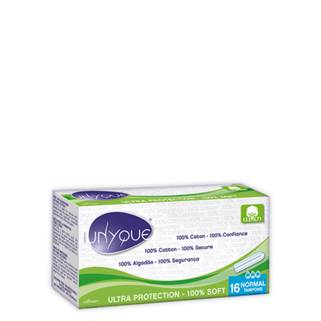 Unyque Tampões 100% Algodão Fluxo Normal 16unid.